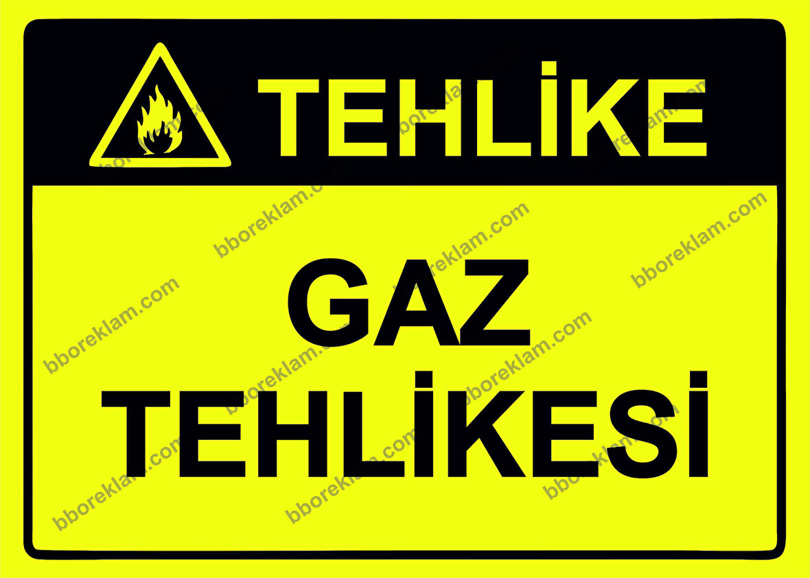 Tehlike Gaz Tehlikesi Uyarı Levhası