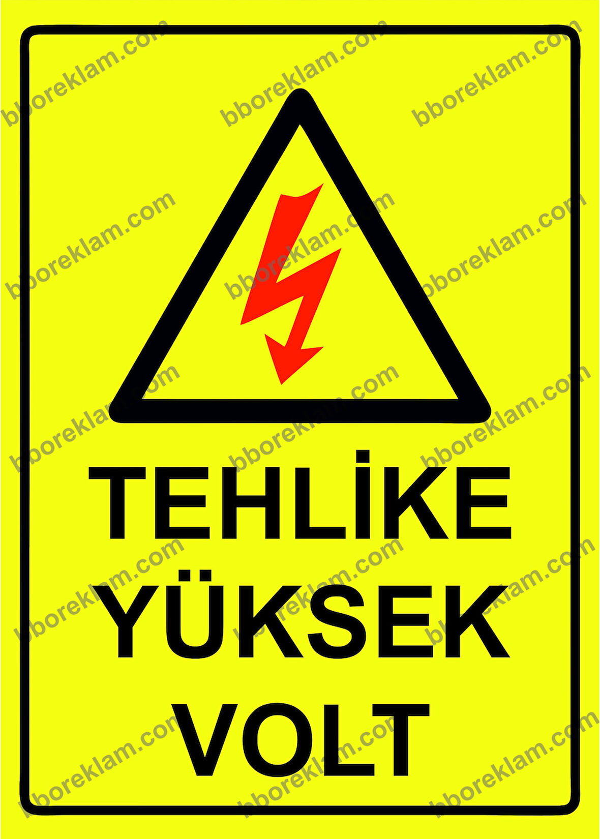 Tehlike Yüksek Volt Uyarı Levhası