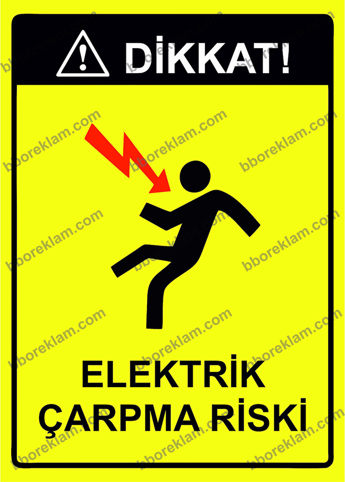 Dikkat! Elektrik Çarpma Riski Uyarı Levhası