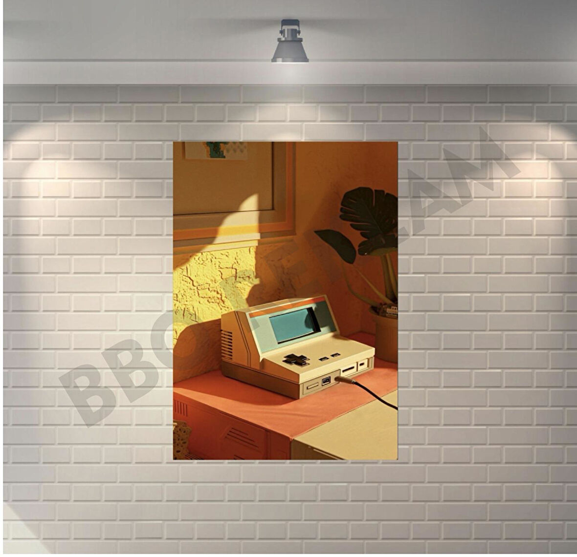 Nostaljik Oyun Konsolu Retro Ahşap Poster