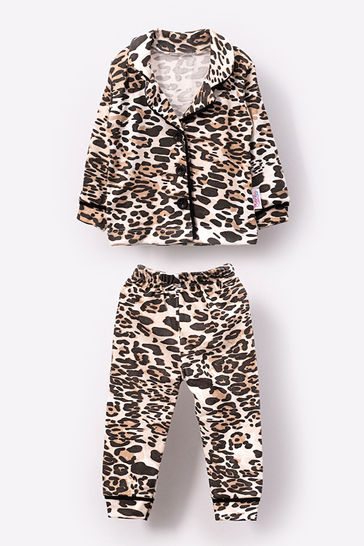 Leopar Desenli Kız Bebek Çocuk Alt Üst 2'li Pijama Takım-Çok Renkli | 3 Yaş