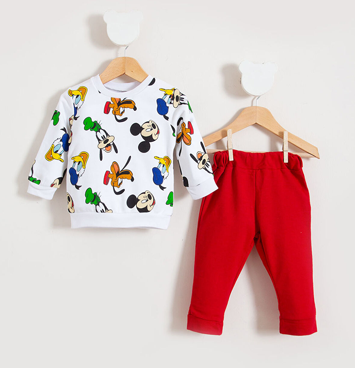 Özel Karakterler Baskılı Bebek Alt Üst Takım Kırmızı | 9 - 12 Ay