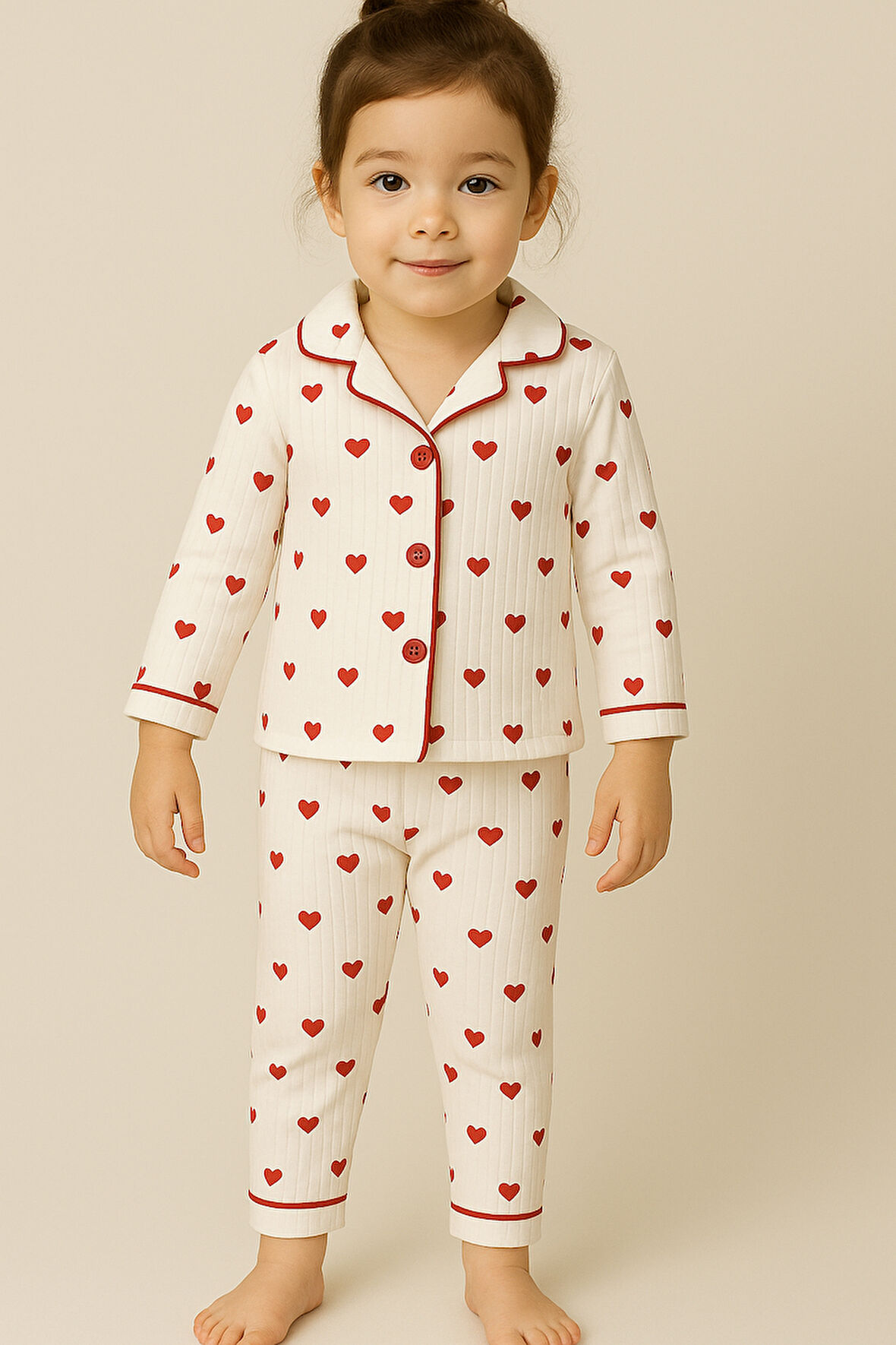 Kalpli Kız Bebek Alt Üst 2'li Pijama Takım-Çok Renkli | 12-18 ay