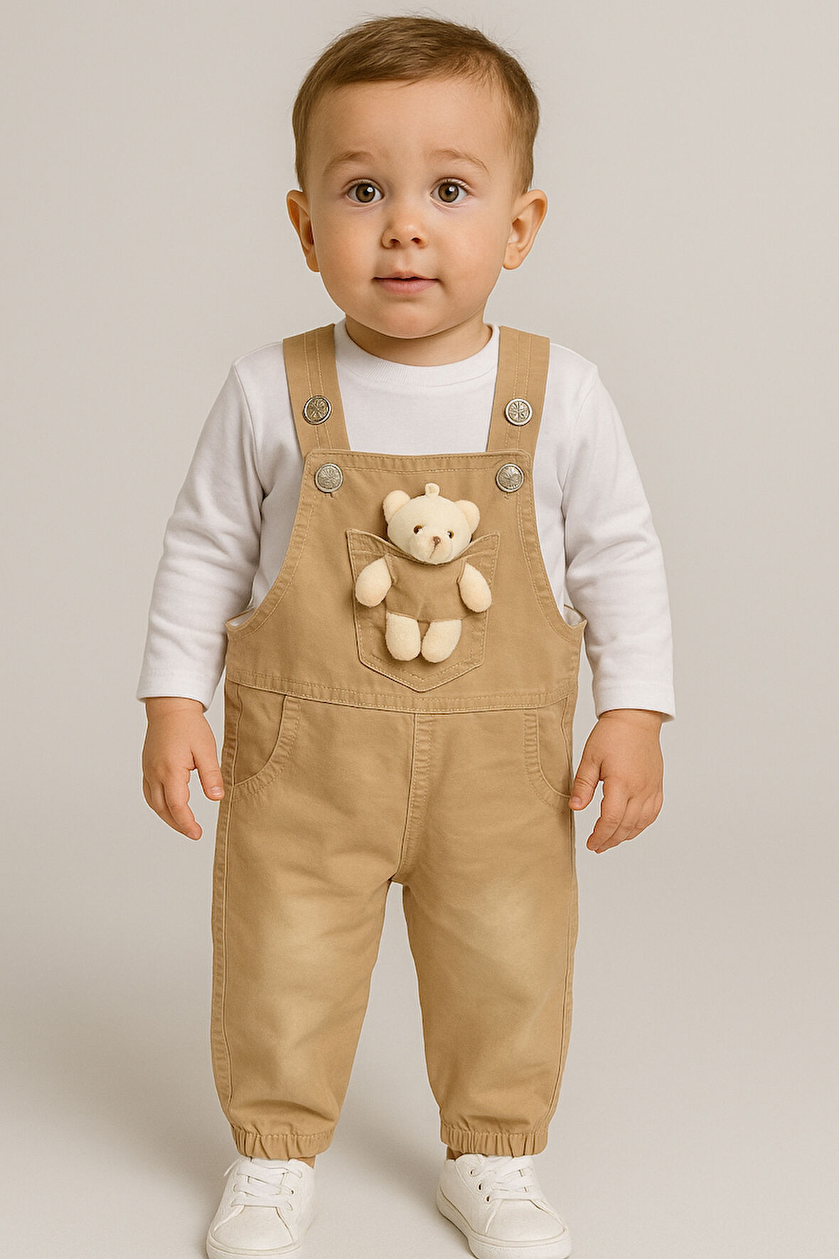 Oyuncak Görselli 2'li Bebek Slopet Takım-Bej | 12-18 ay