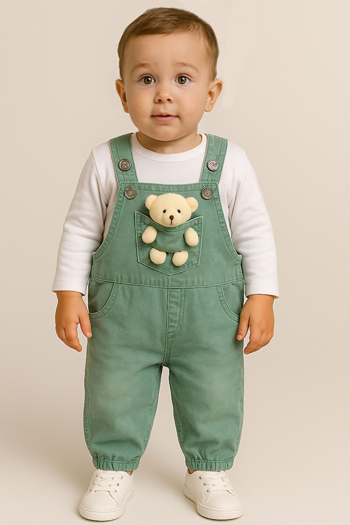 Oyuncak Görselli 2'li Bebek Slopet Takım-Yeşil | 2 Yaş