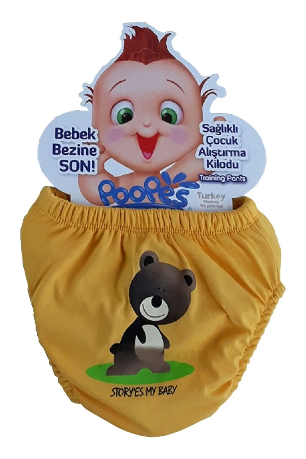 Erkek Bebek Sarı Alıştırma Külodu
