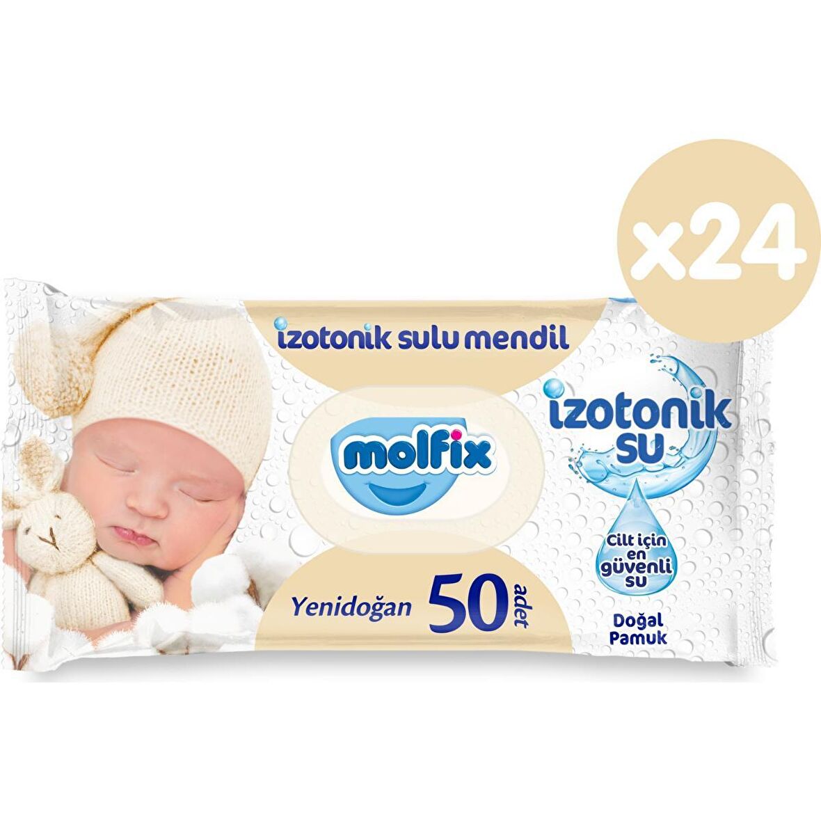 ISLAK MENDİL YENİDOĞAN İZOTONİK SULU 3'LÜ AVANTAJ PAKETİ MOLFİX 8 PAKET