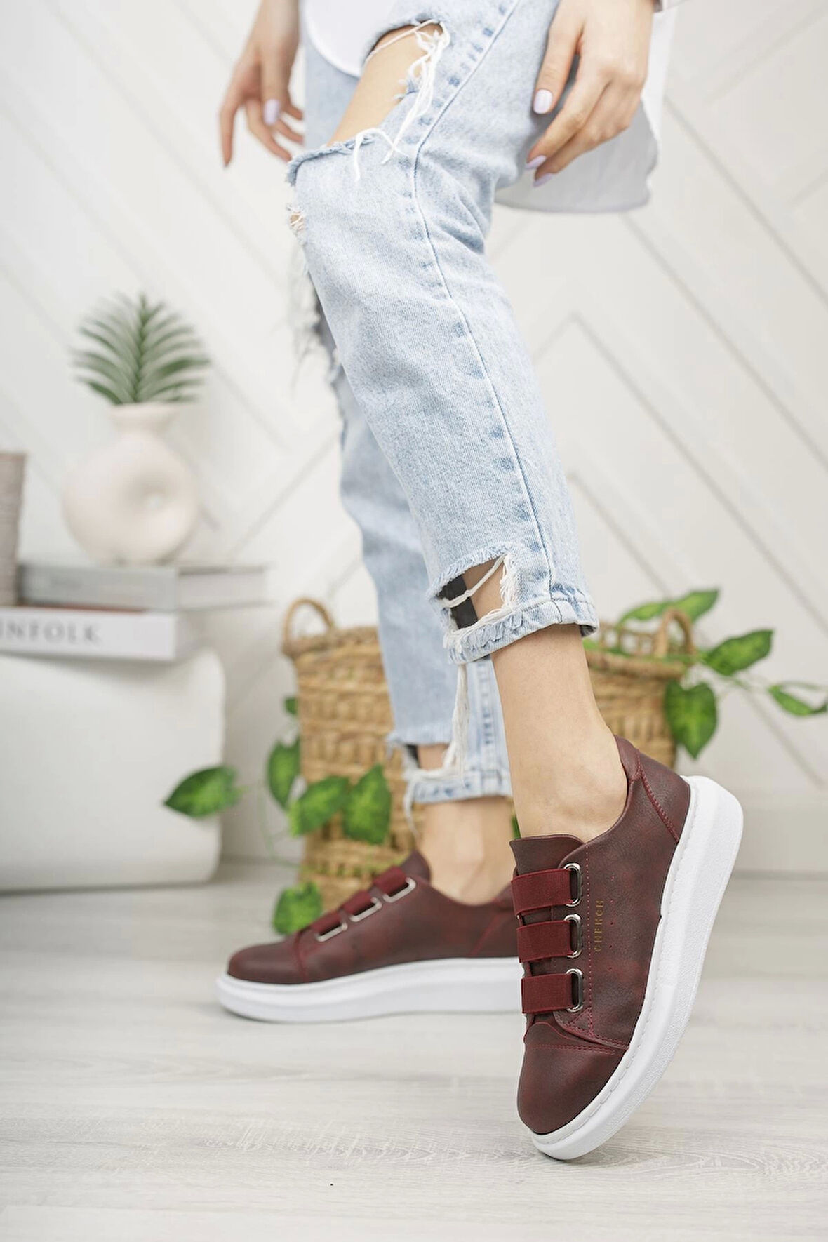 CH253 CBT Mirror Non Kadın Ayakkabı BORDO