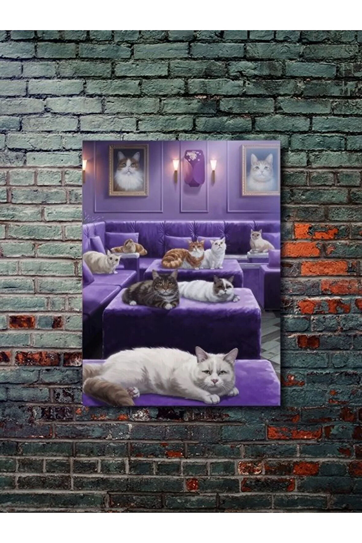 Kedi Teması, Özel Tasarım Kağıt Poster, Duvar Sanatı