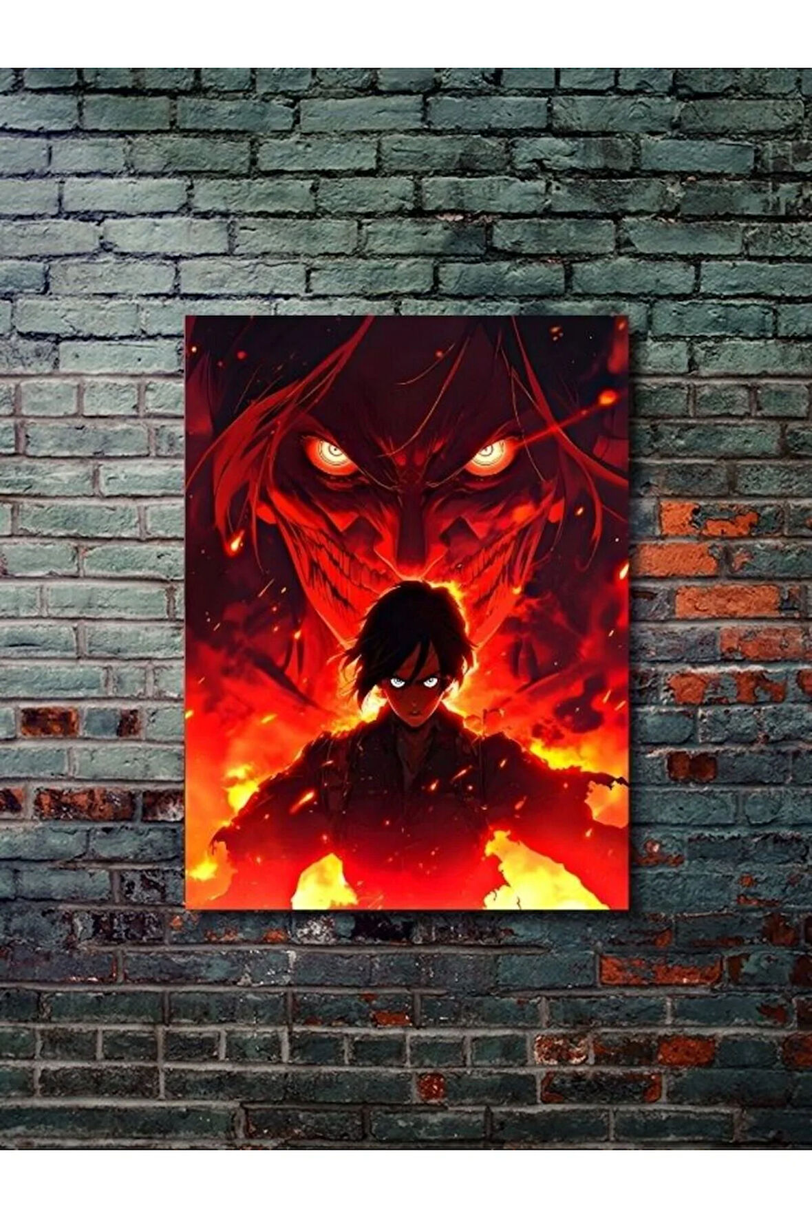 Eren Jaegerr - Attack On Titan, Anime - Manga Serisi, Özel Tasarım Kağıt Poster, Duvar Sanatı