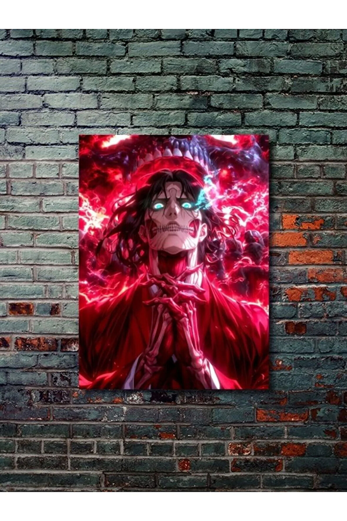 Eren Jaegerr - Attack On Titan, Anime - Manga Serisi, Özel Tasarım Kağıt Poster, Duvar Sanatı