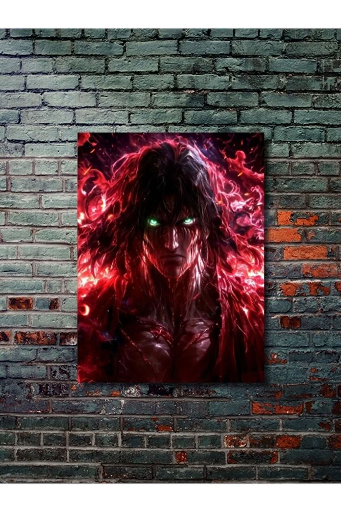Eren Jaegerr - Attack On Titan, Anime - Manga Serisi, Özel Tasarım Kağıt Poster, Duvar Sanatı