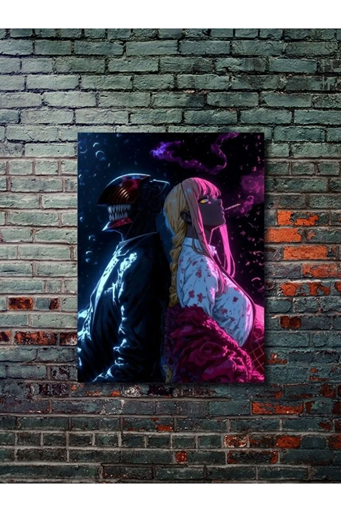 Denji - Makima - Chainsaw Man, Anime - Manga Serisi, Özel Tasarım Kağıt Poster, Duvar Sanatı