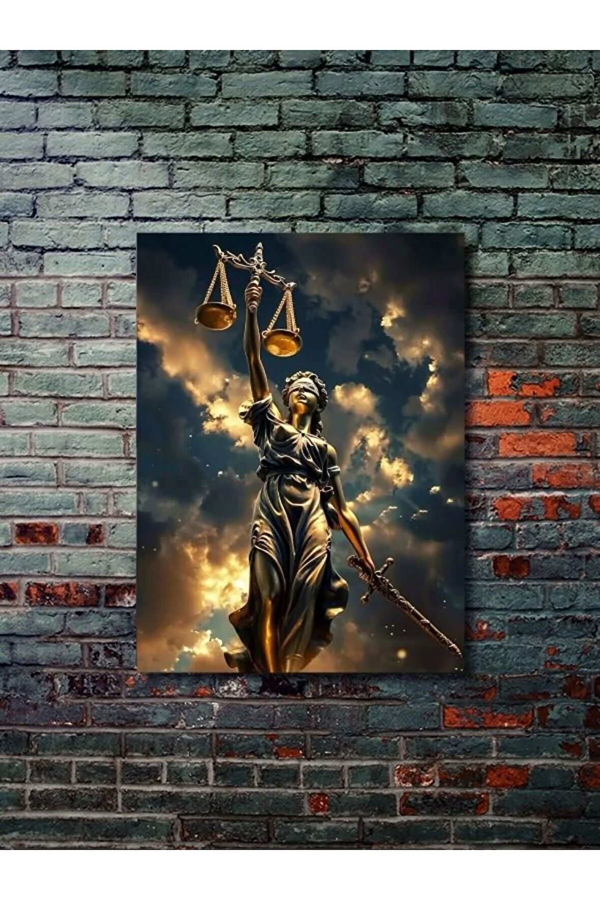 Adalet Heykeli – Adaletin Simgesi, Mimari Ve Heykel, Özel Tasarım Kağıt Poster, Duvar Sanatı