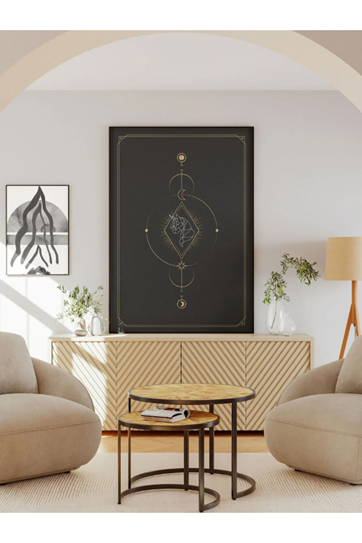 Bohem Minimalist Tasarım, Boho Sanatı Posterleri, Özel Tasarım Kağıt Poster