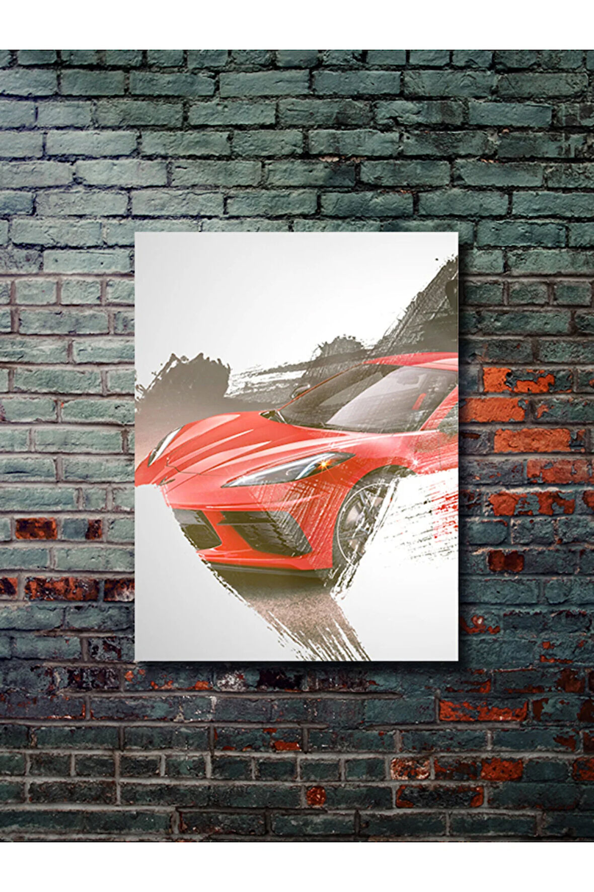 Chevrolet Corvette, Eşsiz Tasarım Otomobil Posterleri, Özel Tasarım Kağıt Poster, Duvar Sanatı