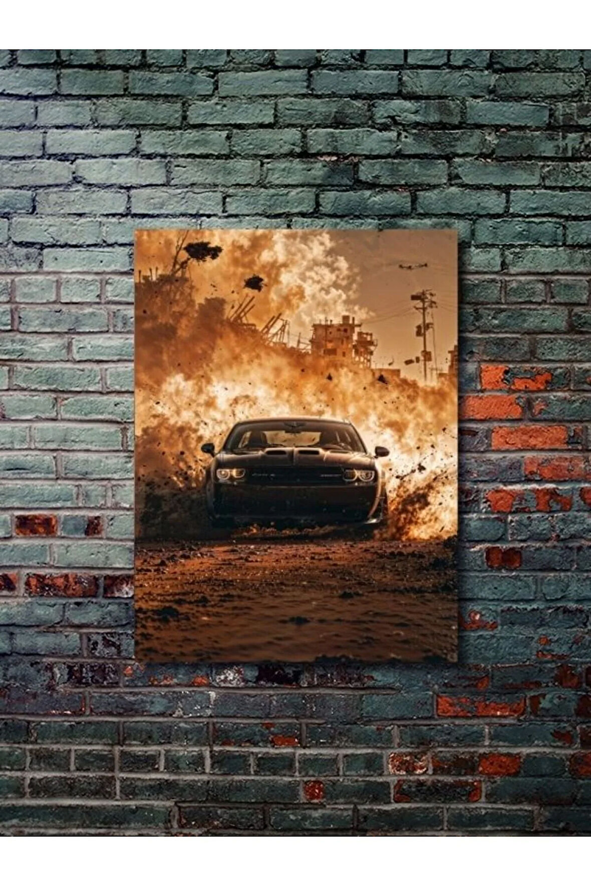 Dodge Charger SRT, Eşsiz Tasarım Otomobil Posterleri, Özel Tasarım Kağıt Poster