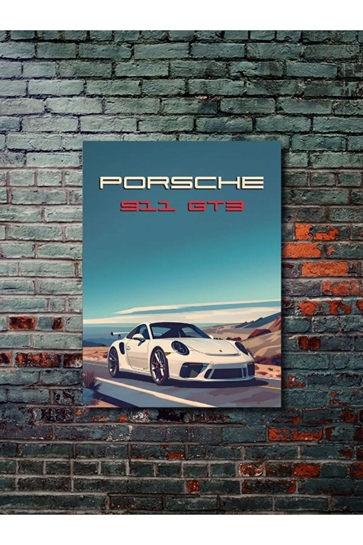 Porsche 911 GT3, Eşsiz Tasarım Otomobil Posterleri, Özel Tasarım Kağıt Poster