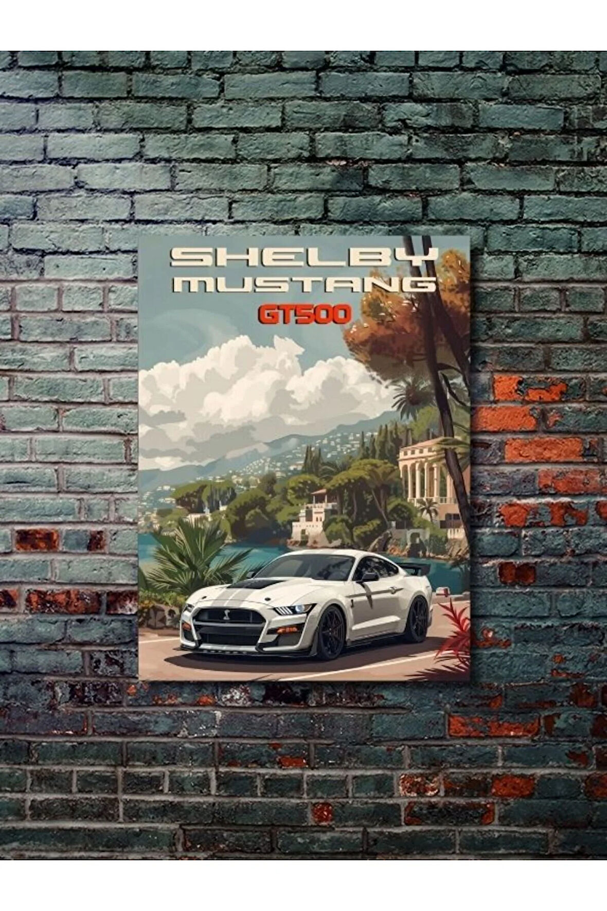 Shelby GT500, Eşsiz Tasarım Otomobil Posterleri, Özel Tasarım Kağıt Poster