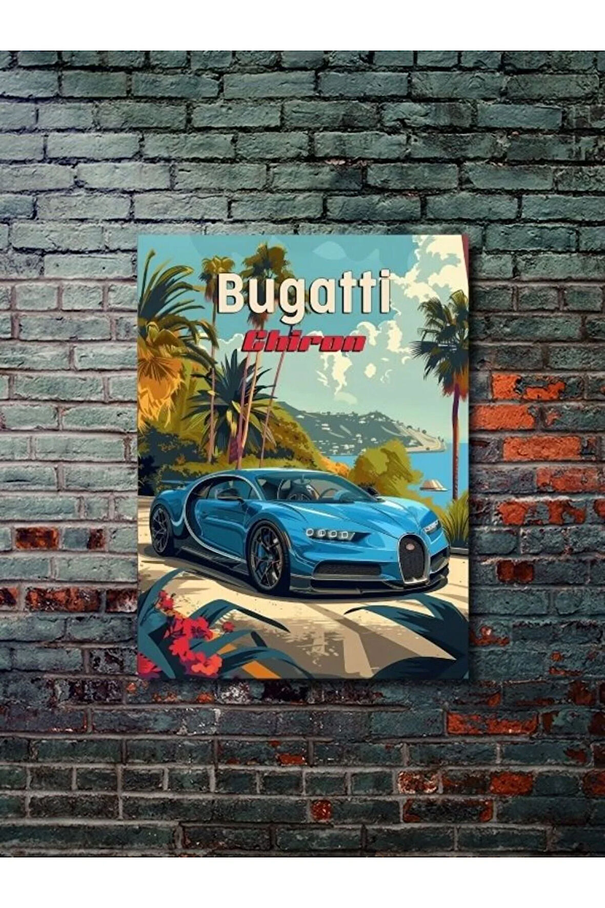 Bugatti Chiron, Eşsiz Tasarım Otomobil Posterleri, Özel Tasarım Kağıt Poster
