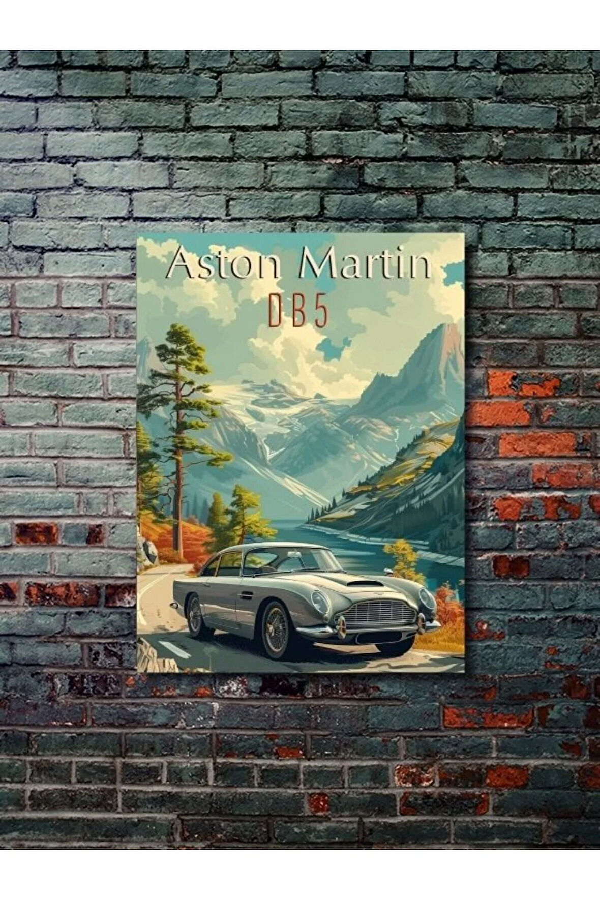 Aston Martin DB5, Eşsiz Tasarım Otomobil Posterleri, Özel Tasarım Kağıt Poster