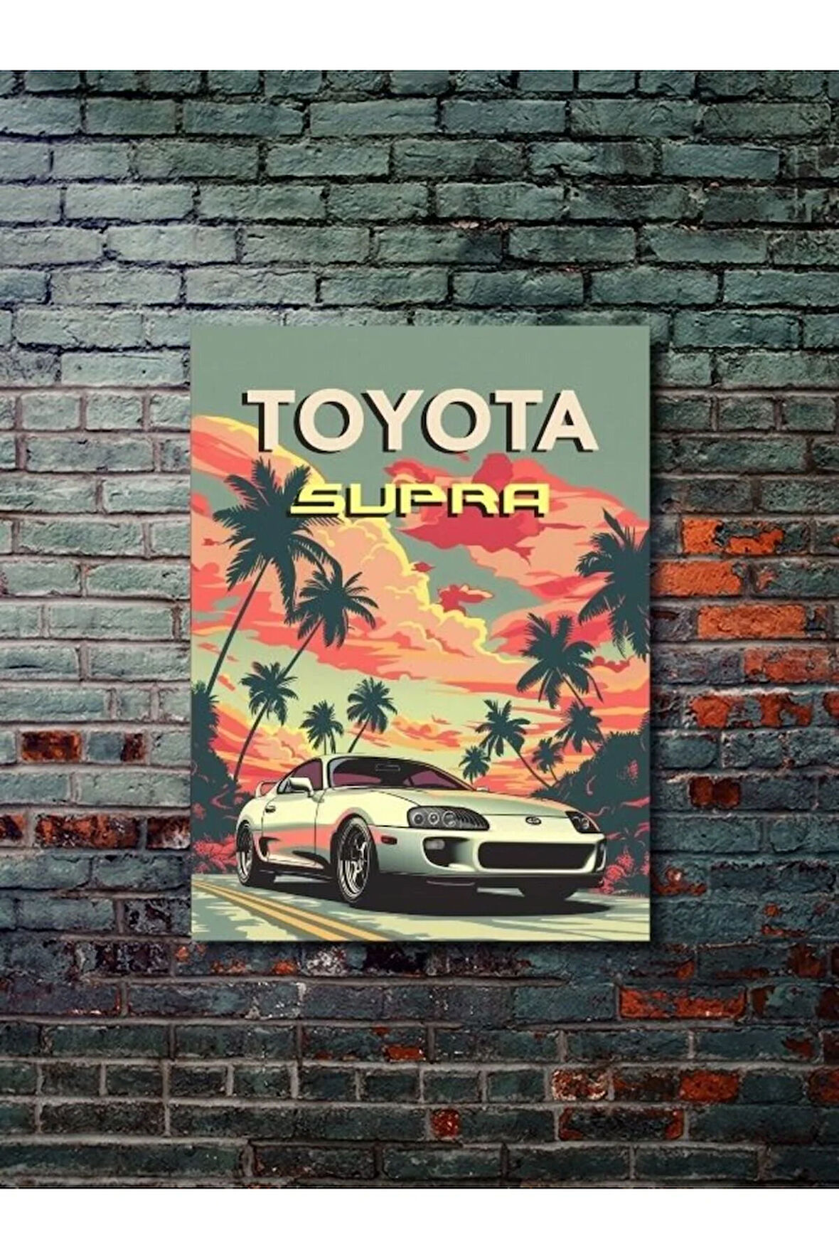 Toyota Supra, Eşsiz Tasarım Otomobil Posterleri, Özel Tasarım Kağıt Poster