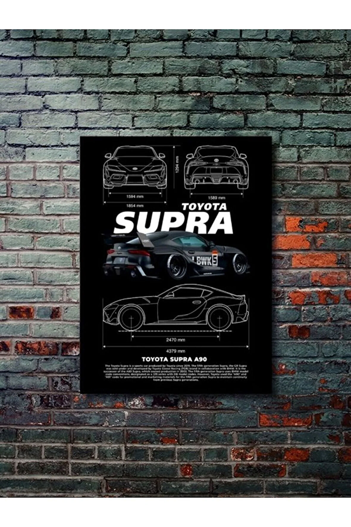 TOYOTA SUPRA - Eşsiz Tasarım Otomobil Posterleri, Özel Tasarım Kağıt Poster