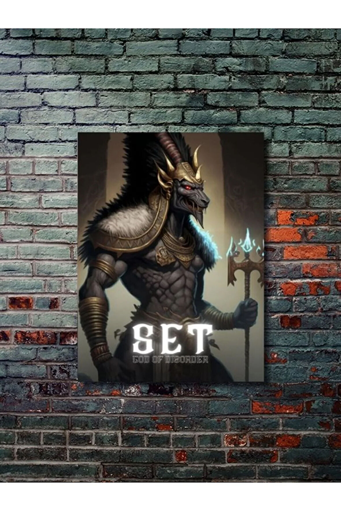 Set - Eşsiz Tasarım Mısır Tanrıları, Mitoloji, Karakter Posterleri, Özel Tasarım Kağıt Poster,