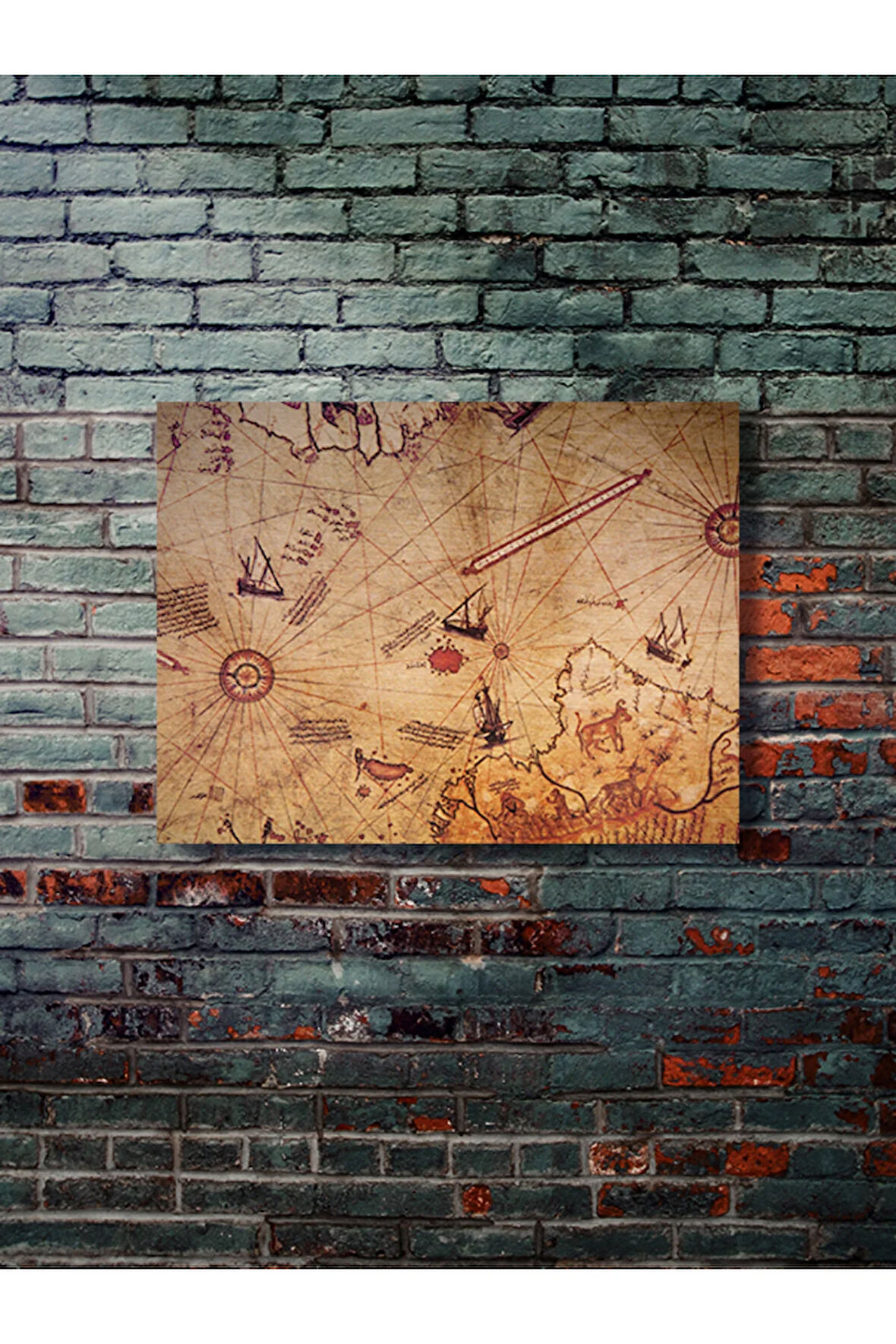 Piri Reis Haritası, Eşsiz Tasarım Tarih, Mitoloji, Harita Posterleri, Özel Tasarım Kağıt Poster,