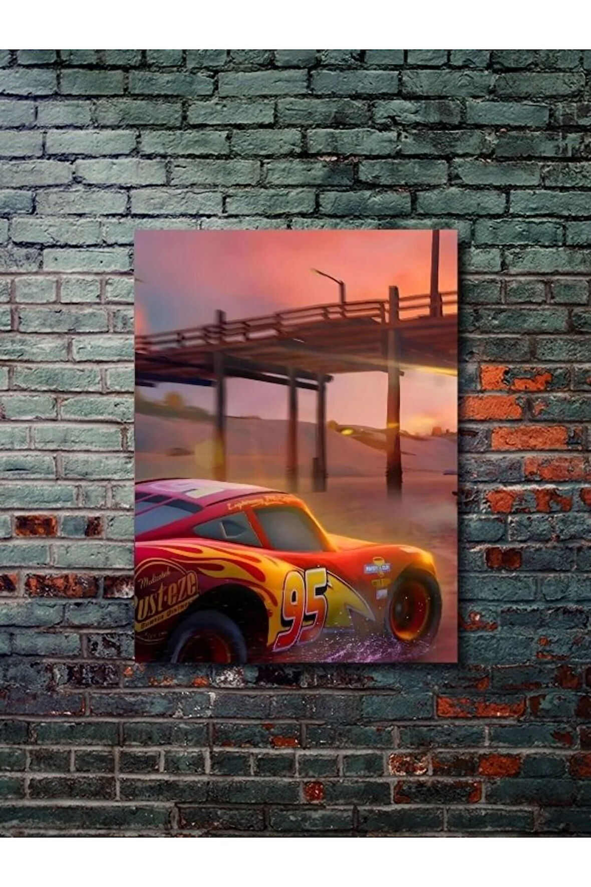 Şimşek McQueen - Cars - Film & Dizi Posterleri, Özel Tasarım Kağıt Poster, Duvar Sanatı