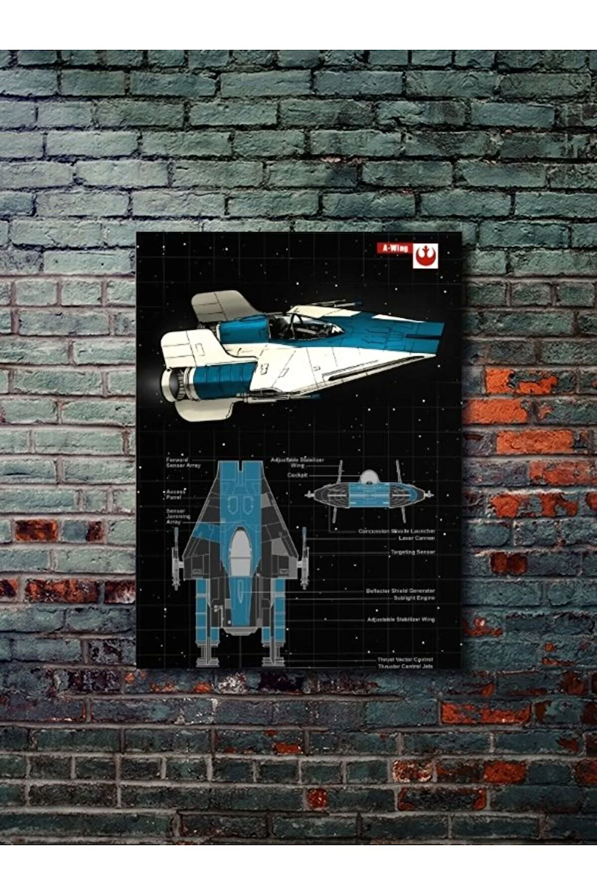 A-Wing - Star Wars - Gemi Şemaları - Film & Dizi Posterleri, Özel Tasarım Kağıt Poster