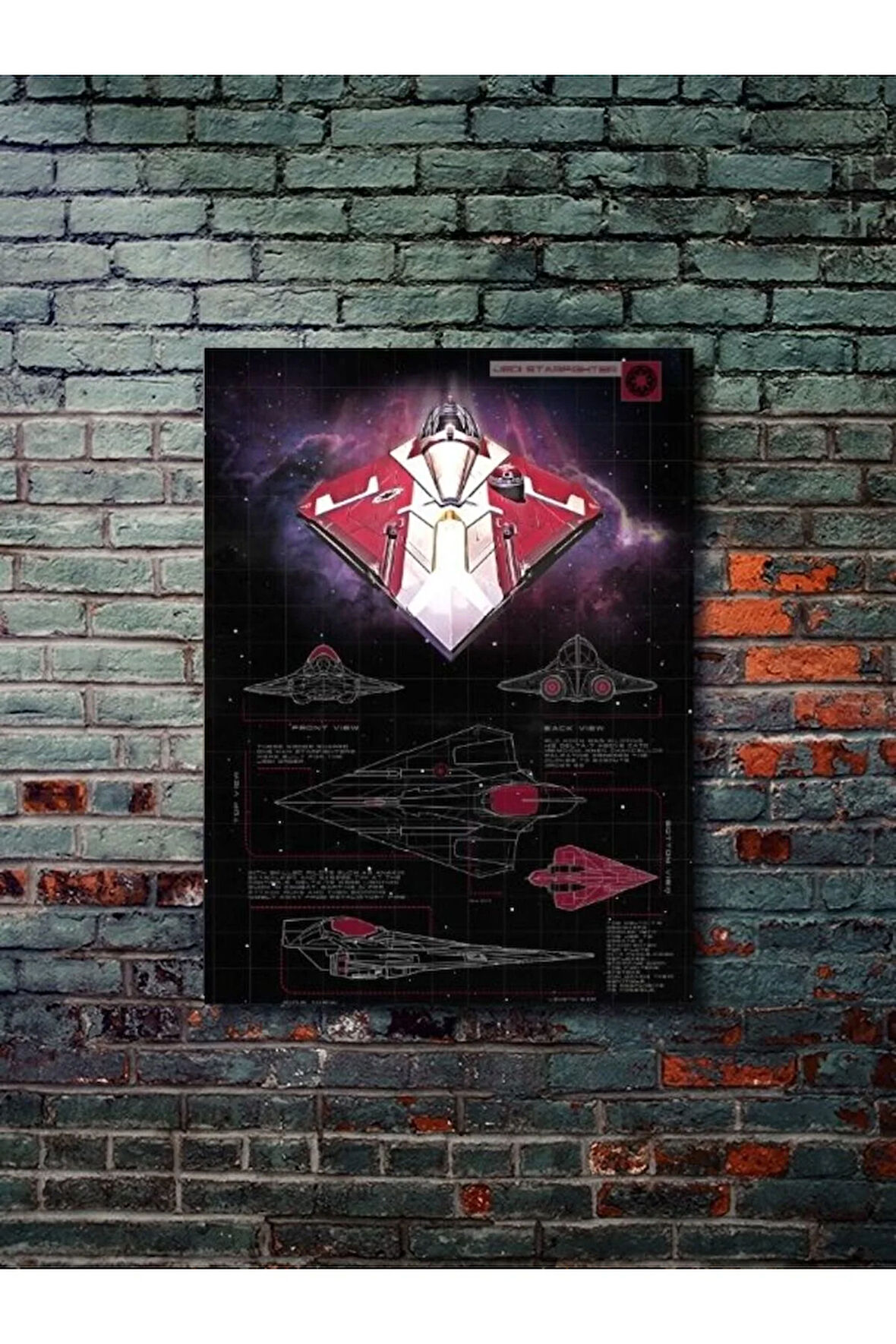 Jedi Starfighter - Star Wars - Gemi Şemaları - Film & Dizi Posterleri, Özel Tasarım Kağıt Poster