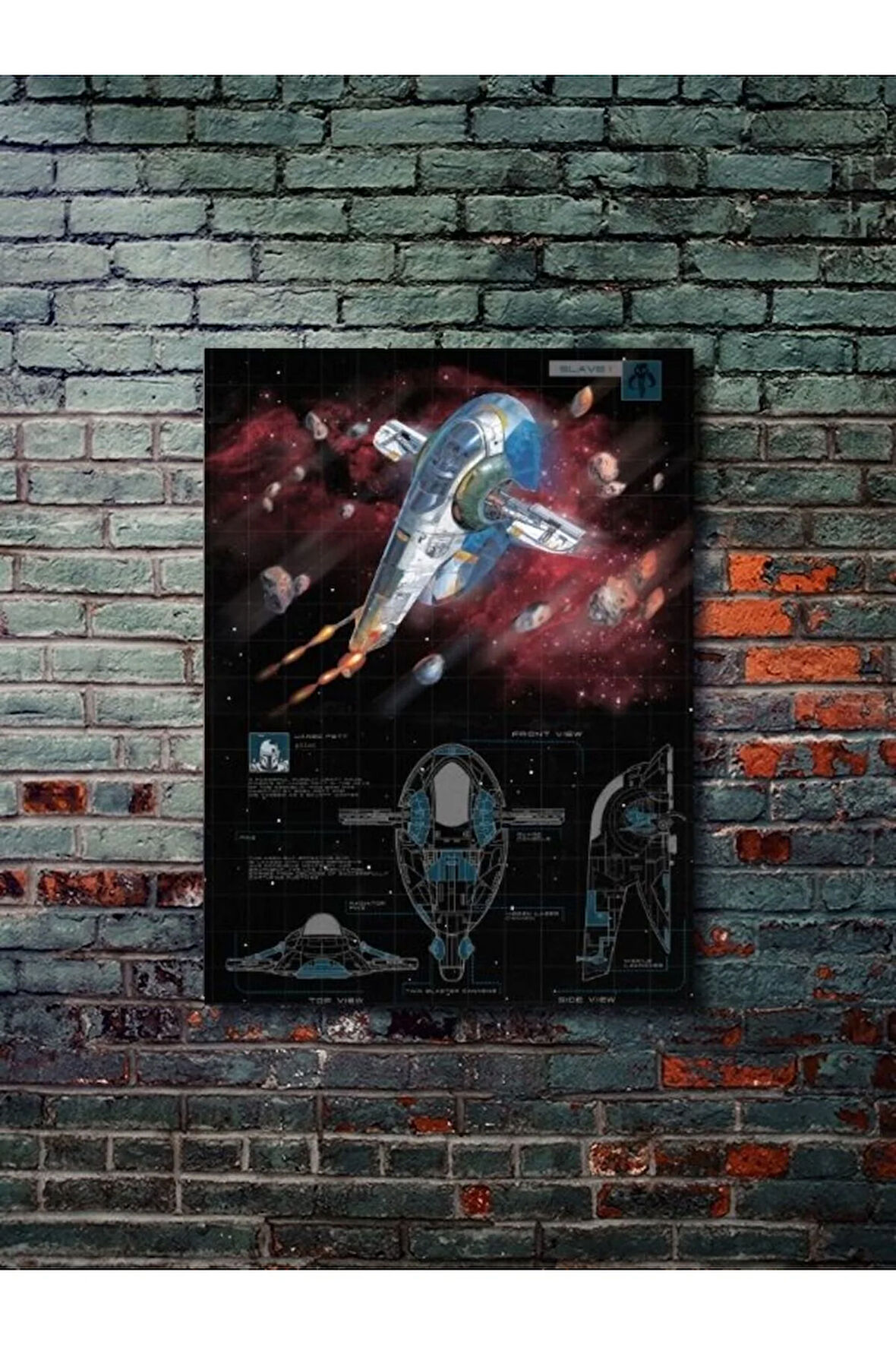 Jango Fett SlaveI - Star Wars - Gemi Şemaları - Film & Dizi Posterleri, Özel Tasarım Kağıt Poster