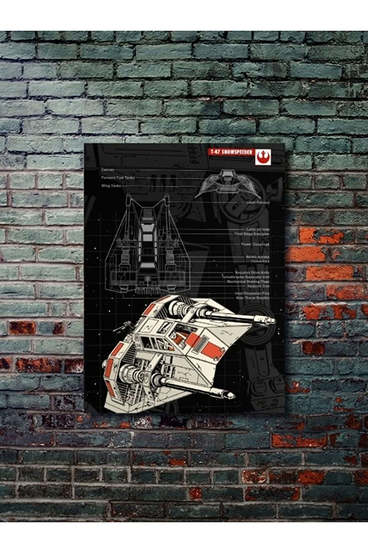 T47 - Snowspeeder - Star Wars - Gemi Şemaları - Film & Dizi Posterleri, Özel Tasarım Kağıt Poster