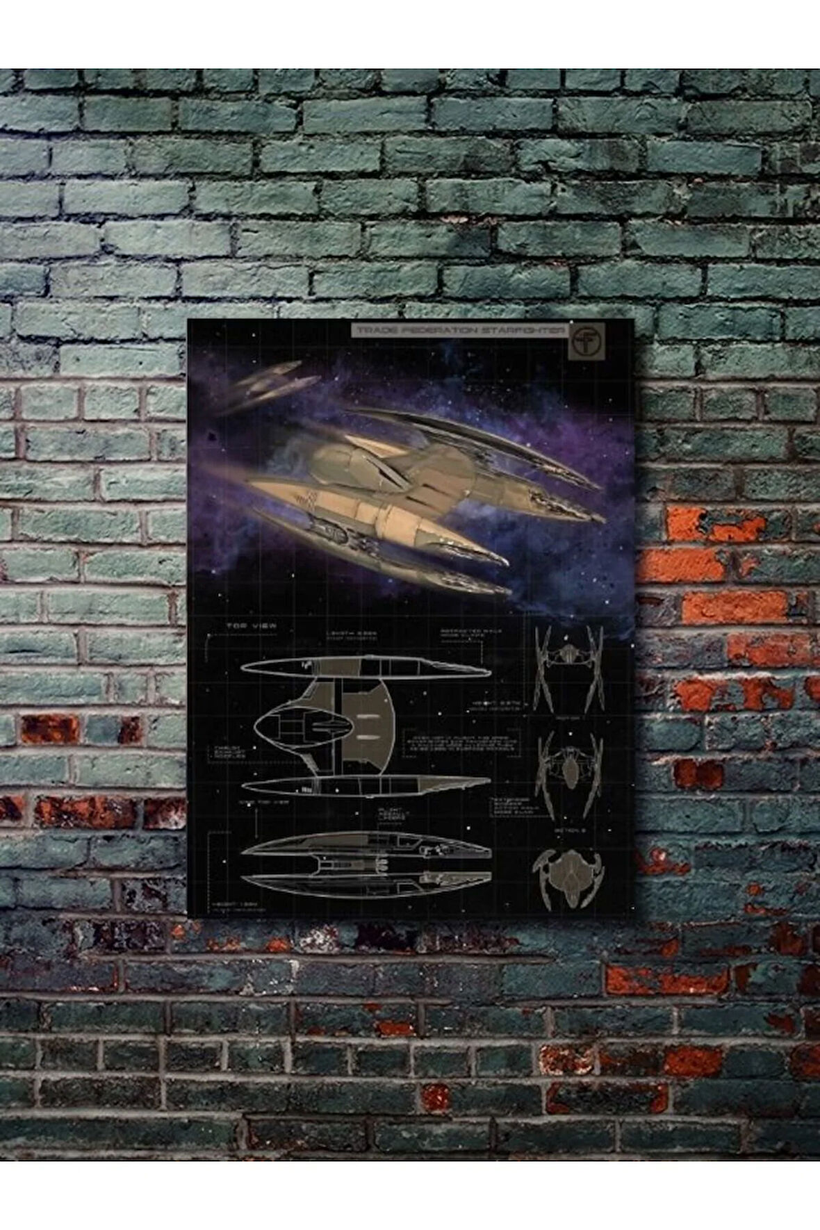 TF Vulture Droid - Star Wars - Gemi Şemaları - Film & Dizi Posterleri, Özel Tasarım Kağıt Poster