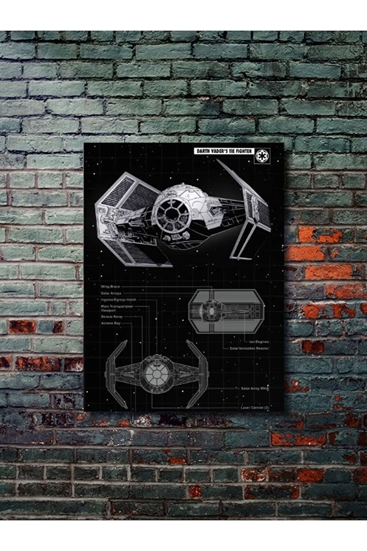 Tie Vader - Star Wars - Gemi Şemaları - Film & Dizi Posterleri, Özel Tasarım Kağıt Poster