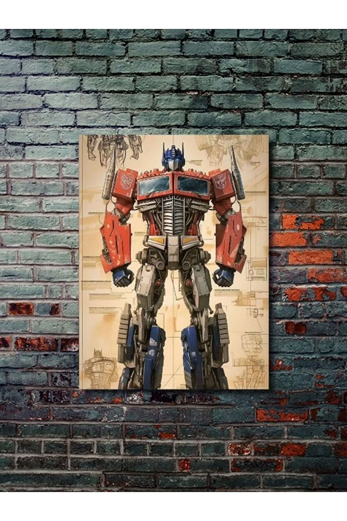 Optimus Prime - Transformers - Dizi, Film ve Karakter Özel Tasarım Poster Serisi, Eşsiz Tasarım,