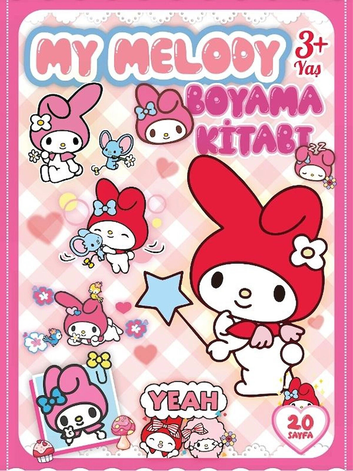 My Melody, Çocuklar İçin Eğlenceli Boyama Kitabı, (+20), (Tam Sayfa Resimli Boyama Kitabı)