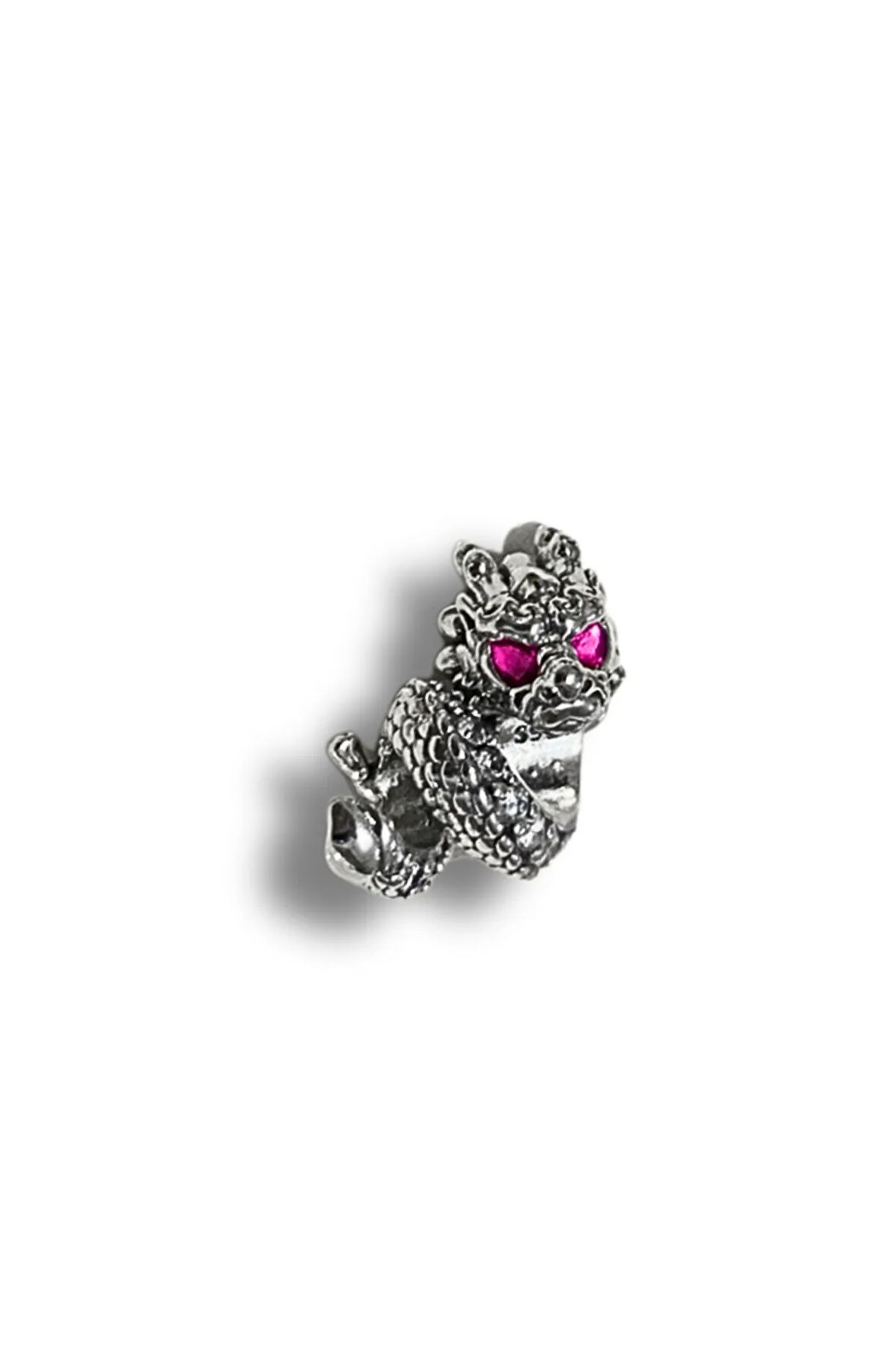 925 AYAR GÜMÜŞ DESENLİ EJDERHA CHARM