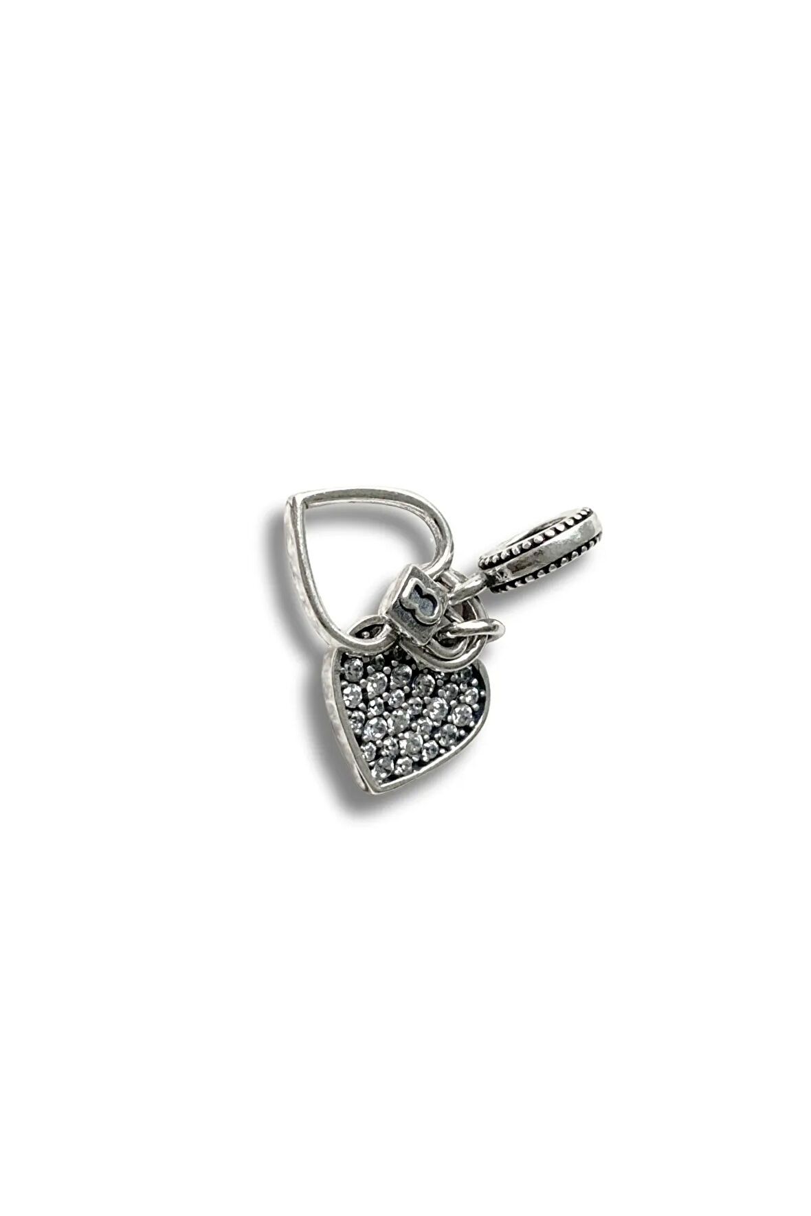 SALLANTILI ÇİFT KALP KİLİT CHARM