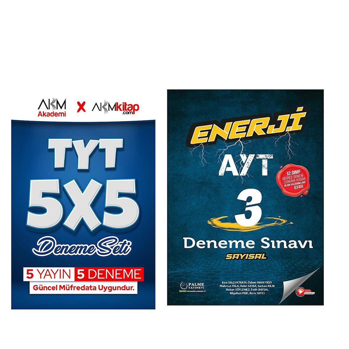 AKM Kitap TYT 5 Deneme ve Palme AYT Sayısal Özel Baskı Deneme Seti 2 Kitap