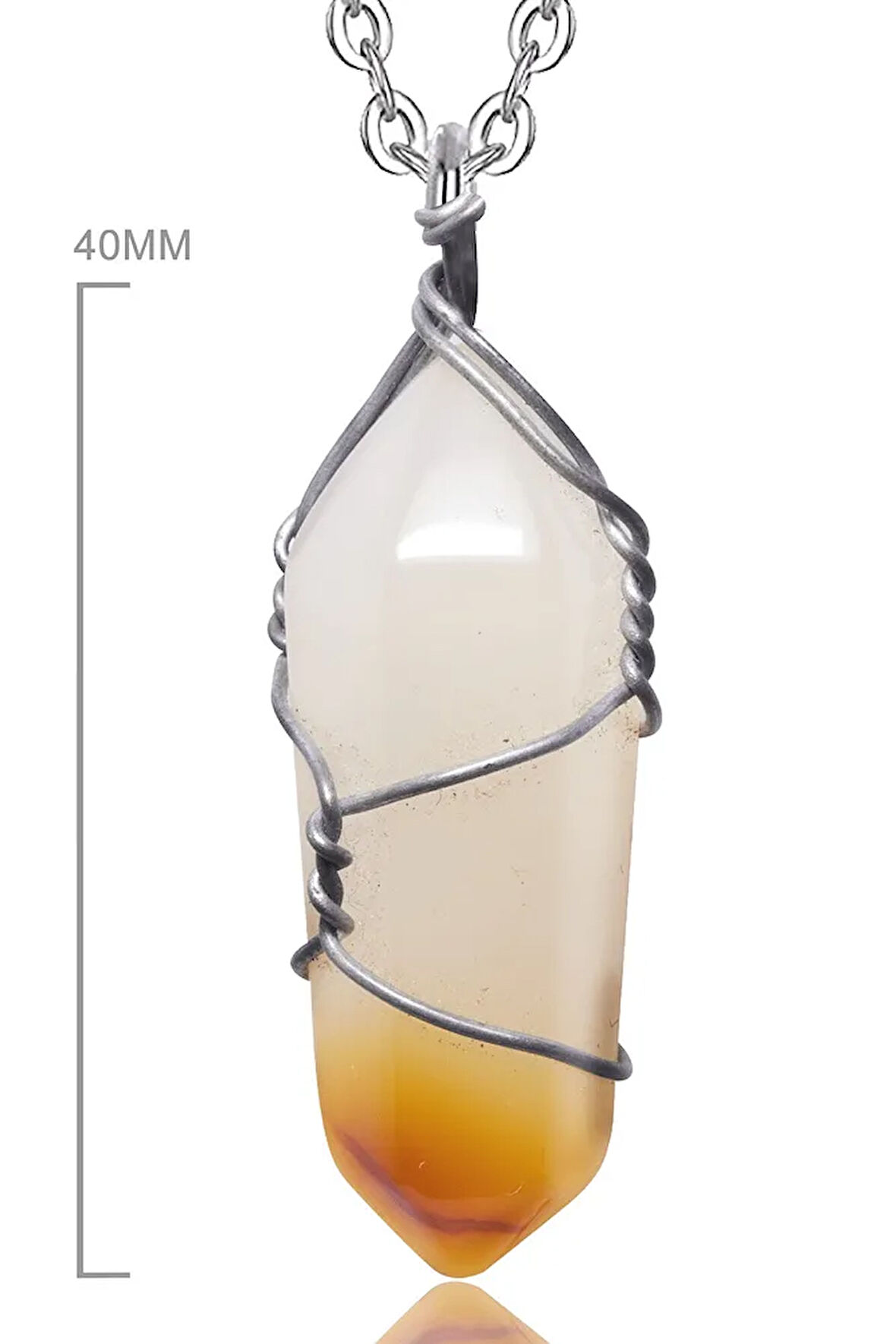 Sertifikalı Çivi Model Doğal Akik Taşı Kolye