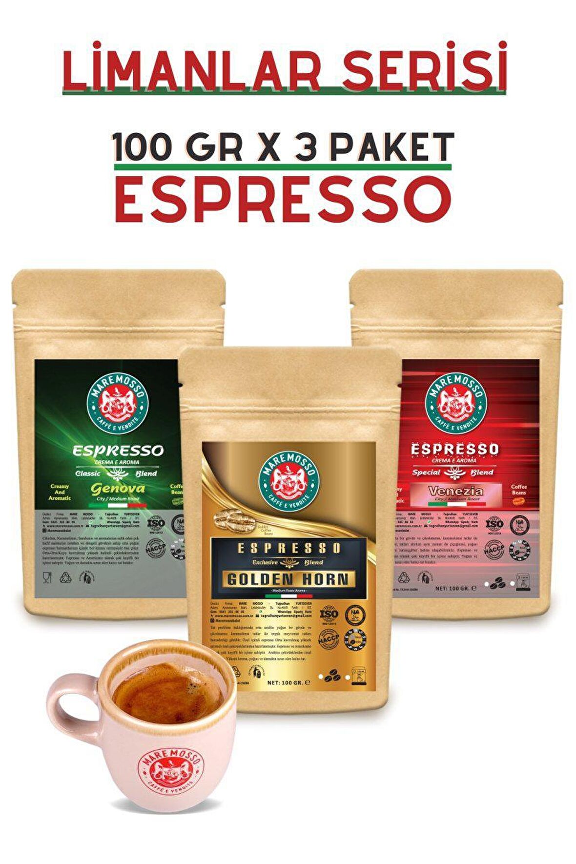 ESPRESSO LİMANLAR SERİSİ - 100 GR X 3 PAKET