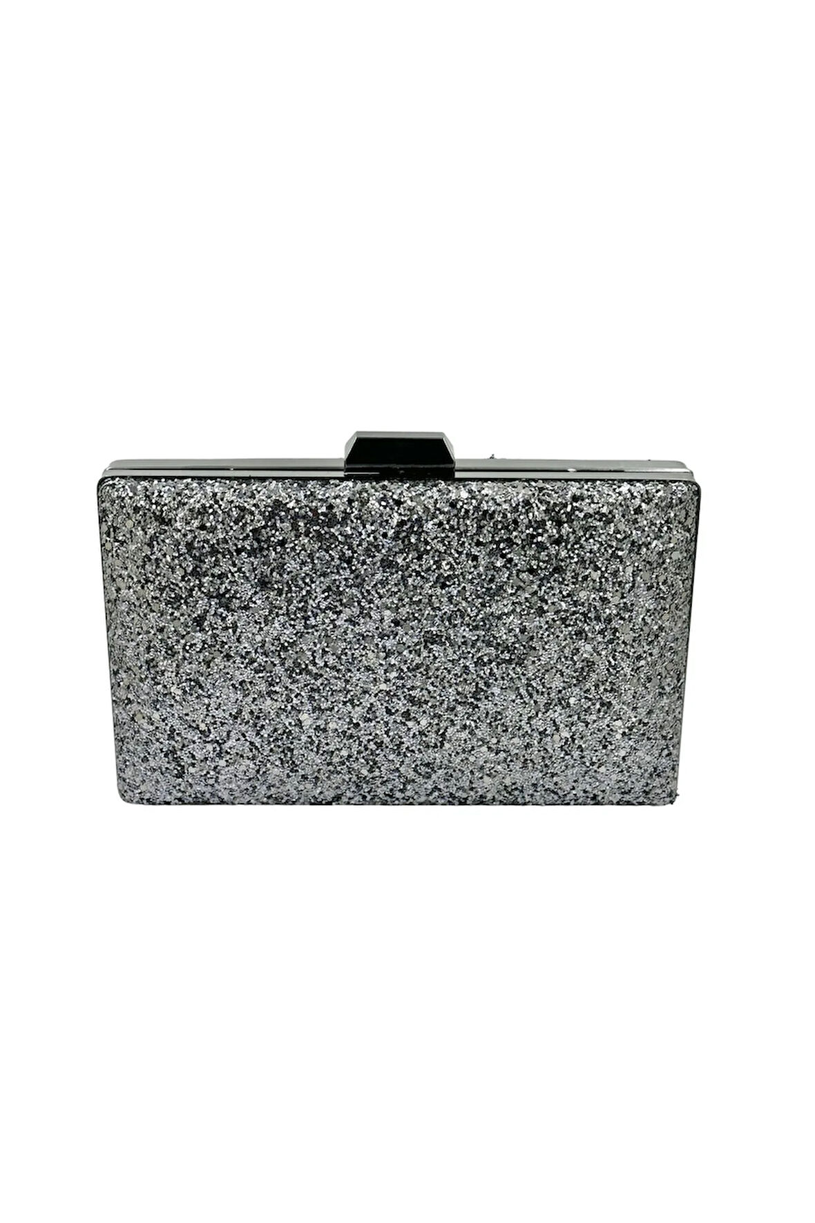 Antrasit Gri Renk Pullu Pul Payet Çanta Gece Çantası Abiye Çanta Portföy Clutch