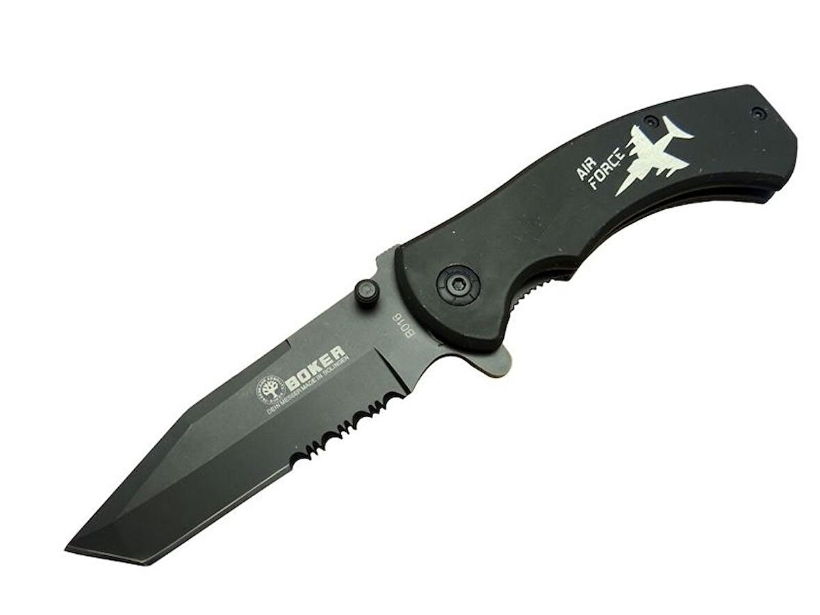 Boker B016 Air Force Kamp Çakı 21 cm - Otomatik, Uçaklı Sap