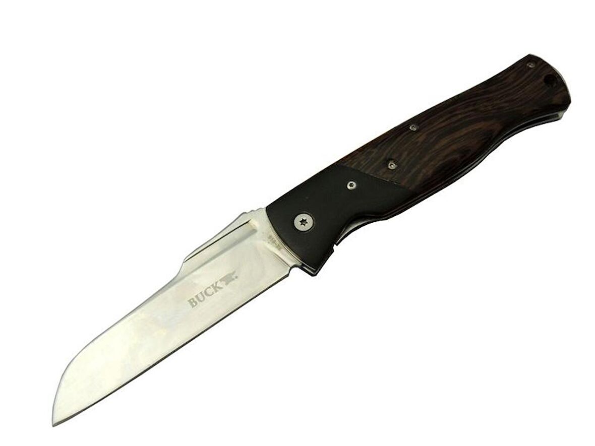 Buck Knives BK-016BK Kamp Çakı 23 cm - Maun Saplı, Kılıflı, Kutulu, Kemerlikli