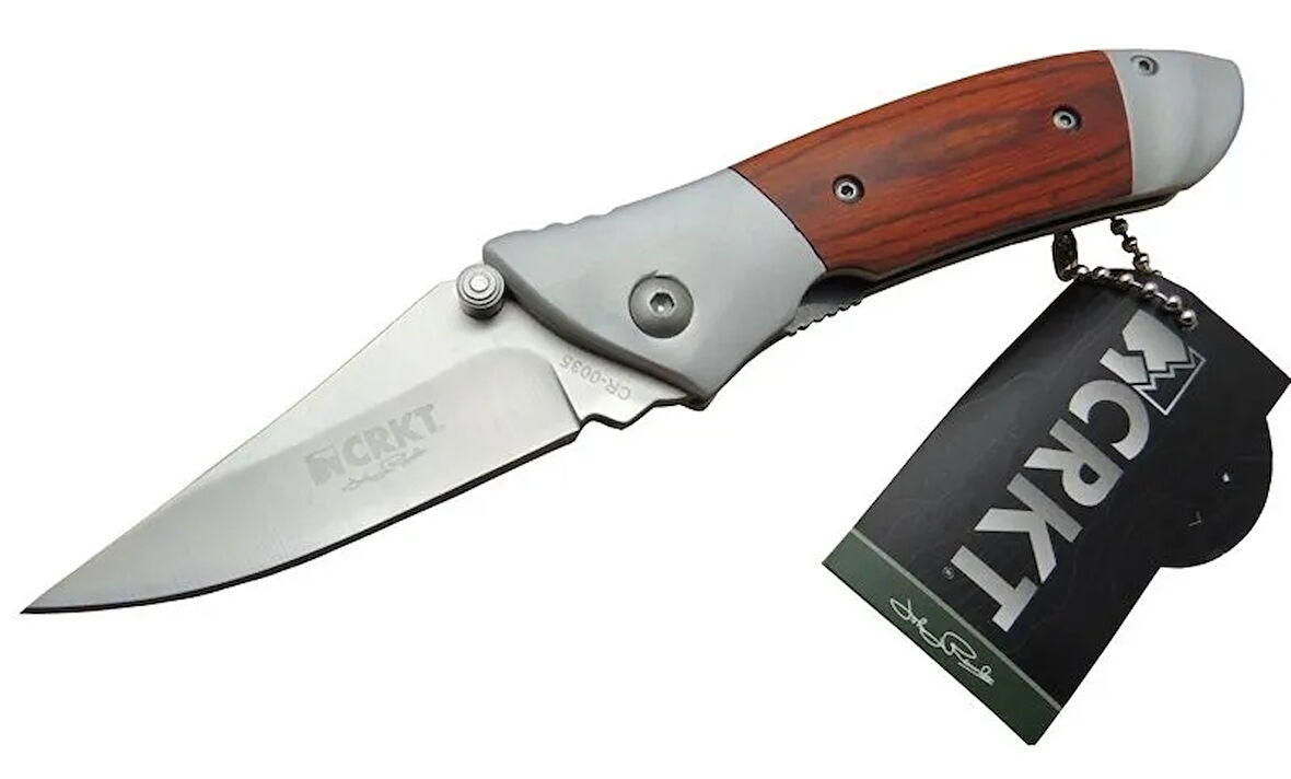 CRKT CR 0035 RD Kamp Çakı 18 cm - Metal &amp;amp;amp; Gül Ağacı Saplı, Kılıflı, Kutulu