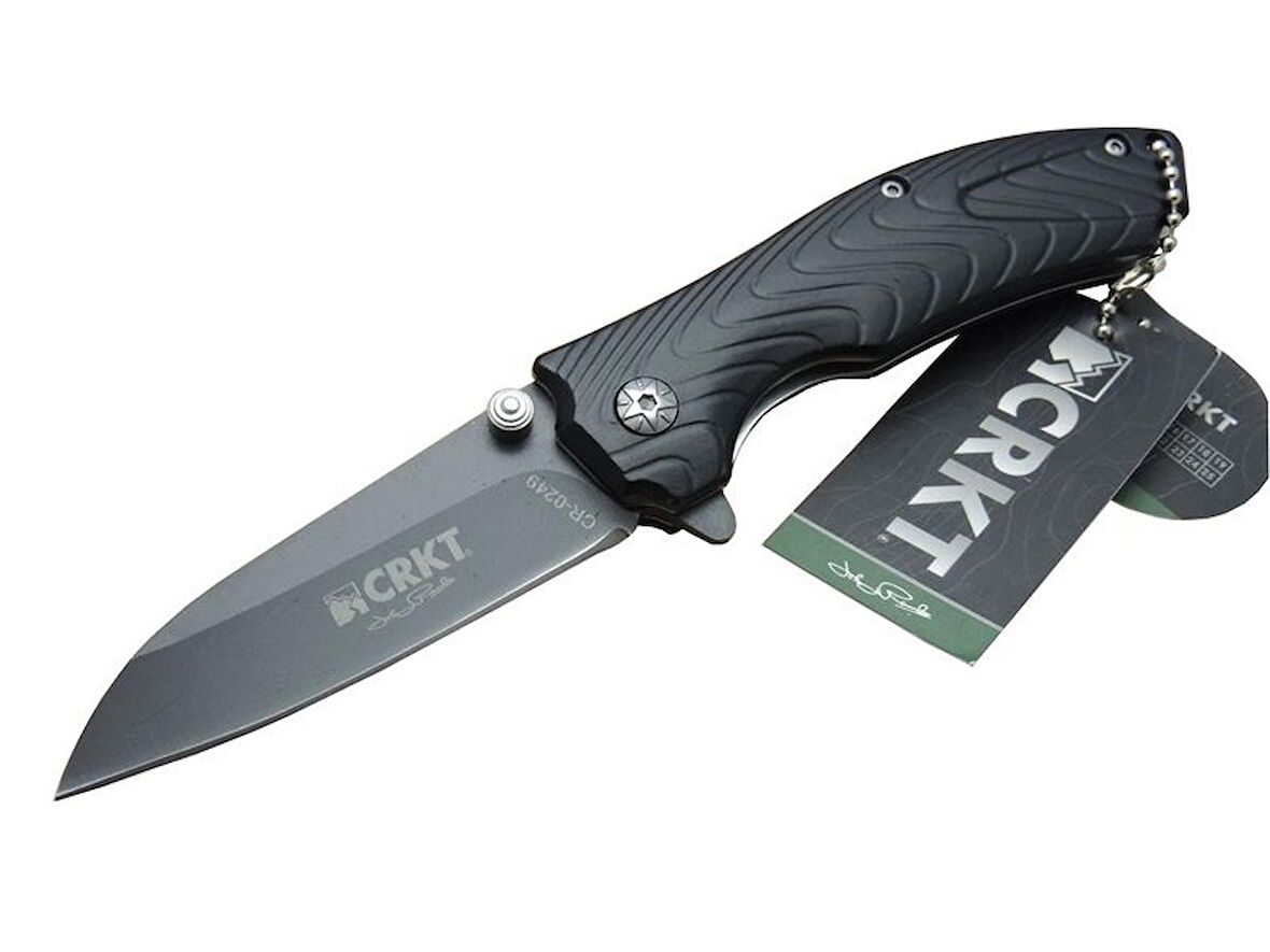 CRKT CR0249-BK Siyah Kamp Çakı 18 cm - Plastik Sap, Otomatik, Kılıflı, Kutulu