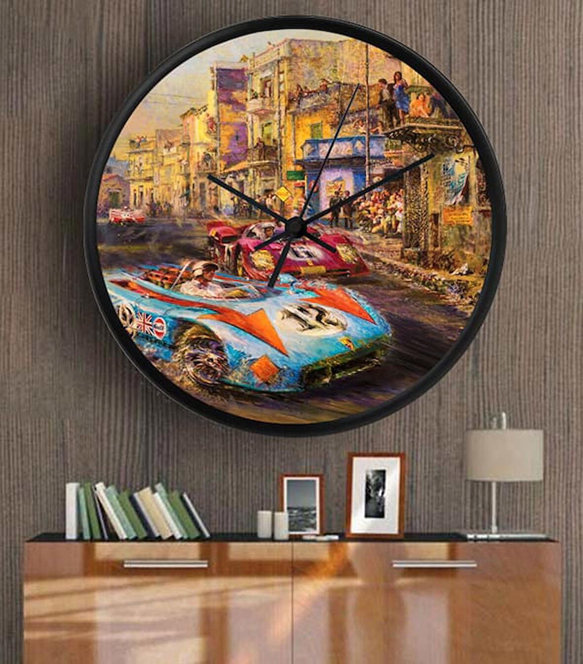 Dekoratif 3D Baskı Yuvarlak Duvar Saati-122