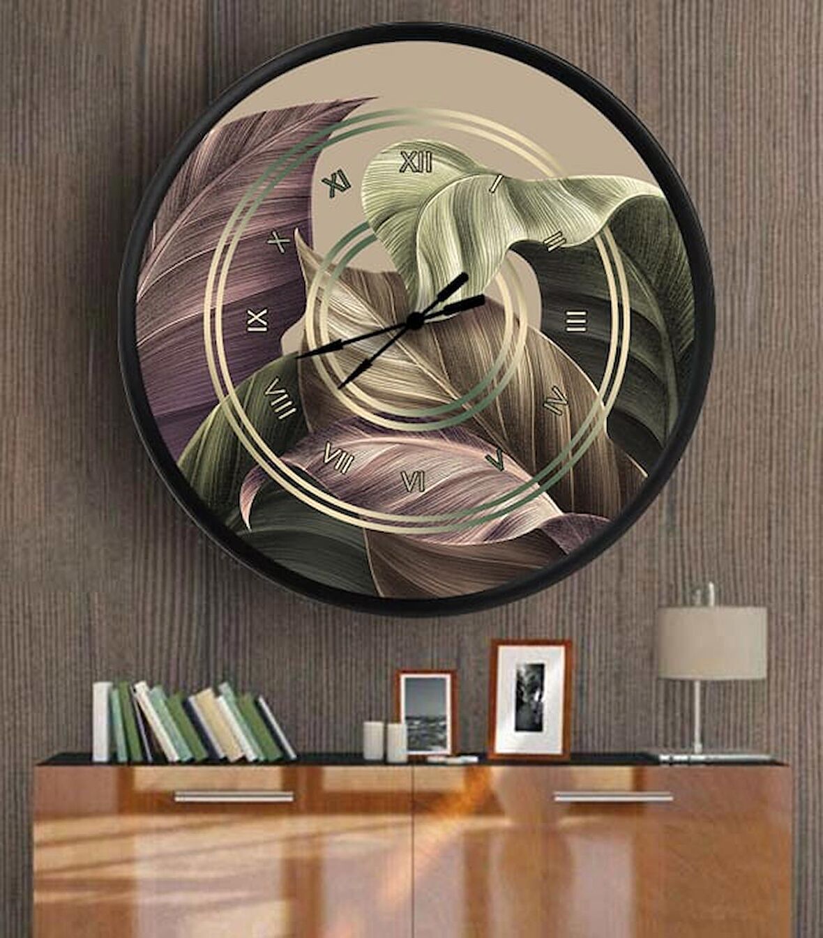 Dekoratif 3D Baskı Yuvarlak Duvar Saati-152